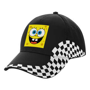 BOB, Adult Ultimate BLACK RACING Cap, (100% COTTON DRILL, ADULT, UNISEX, ONE SIZE)