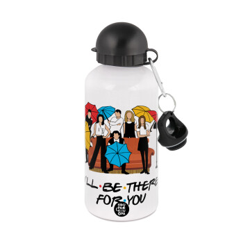 Friends cover, Metal water bottle, White, aluminum 500ml