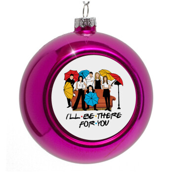 Friends cover, Purple Christmas tree ornament bauble 8cm