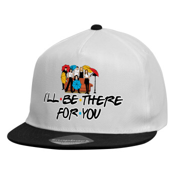 Friends cover, Child's Flat Snapback Hat, White (100% COTTON, CHILDREN'S, UNISEX, ONE SIZE)