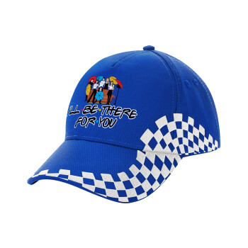 Friends cover, Adult Ultimate BLUE RACING Cap, (100% COTTON DRILL, ADULT, UNISEX, ONE SIZE)