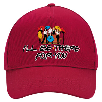 Friends cover, Adult Ultimate Hat RED, (100% COTTON DRILL, ADULT, UNISEX, ONE SIZE)