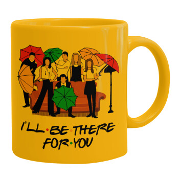 Friends cover, Ceramic coffee mug yellow, 330ml (1pcs)