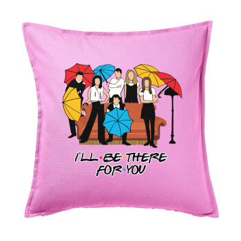Friends cover, Sofa cushion Pink 50x50cm includes filling