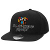 Adult Flat Snapback Hat Black, (100% COTTON TWILL, ADULT, UNISEX, ONE SIZE)