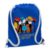 Backpack pouch GYMBAG Blue, with pocket (40x48cm) & thick cords