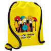 Backpack pouch GYMBAG Yellow, with pocket (40x48cm) & thick cords