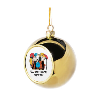 Friends cover, Golden Christmas tree ball ornament 8cm