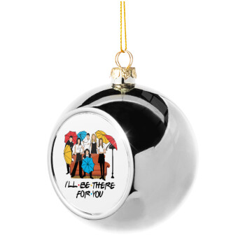 Friends cover, Silver 8cm Christmas tree ball ornament