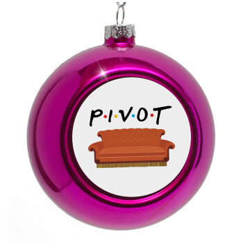 Friends Pivot, Purple Christmas tree ornament bauble 8cm