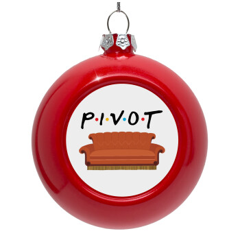 Friends Pivot, Red Christmas tree ornament bauble 8cm