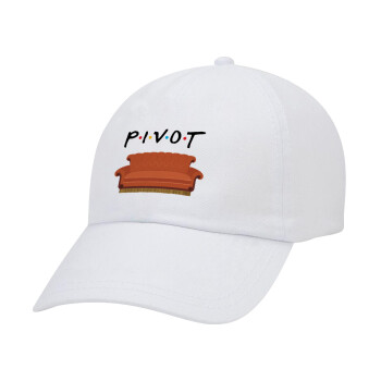 Friends Pivot, Καπέλο Ενηλίκων Baseball Λευκό 5-φύλλο (POLYESTER, ΕΝΗΛΙΚΩΝ, UNISEX, ONE SIZE)