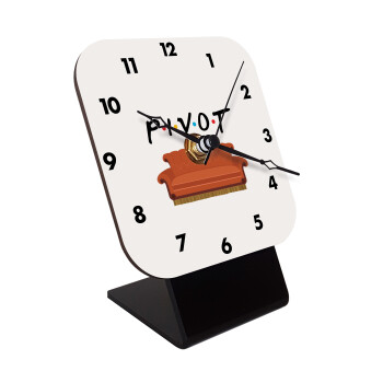 Friends Pivot, Επιτραπέζιο ρολόι ξύλινο με δείκτες (10cm)