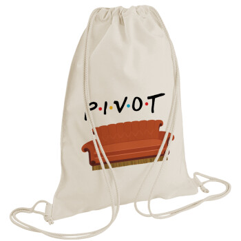 Friends Pivot, Τσάντα πλάτης πουγκί GYMBAG natural (28x40cm)