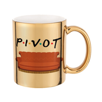 Friends Pivot, Mug ceramic, gold mirror, 330ml