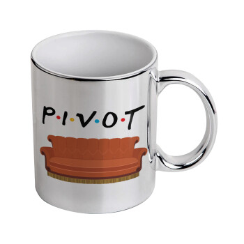 Friends Pivot, Mug ceramic, silver mirror, 330ml