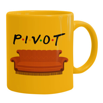 Friends Pivot, Ceramic coffee mug yellow, 330ml