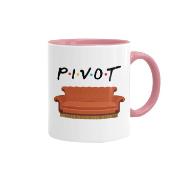 Friends Pivot, Κούπα χρωματιστή ροζ, κεραμική, 330ml