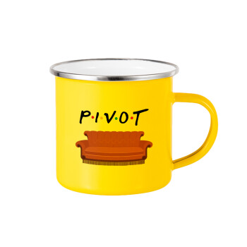 Friends Pivot, Κούπα Μεταλλική εμαγιέ Κίτρινη 360ml