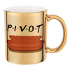 Mug ceramic, gold mirror, 330ml