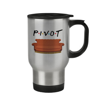 Friends Pivot, Stainless steel travel mug with lid, double wall 450ml