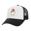 Adult Structured Trucker Hat, with Mesh, WHITE/BLACK (100% COTTON, ADULT, UNISEX, ONE SIZE)