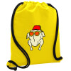 Backpack pouch GYMBAG Yellow, with pocket (40x48cm) & thick cords