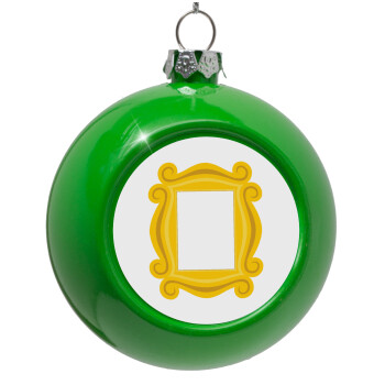 Friends frame, Green Christmas tree ornament bauble 8cm