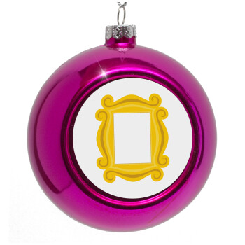 Friends frame, Purple Christmas tree ornament bauble 8cm