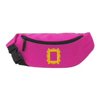 Friends frame, Unisex waist bag (banana) in PINK color with 2 pockets