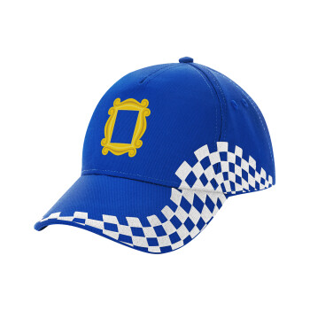 Friends frame, Adult Ultimate BLUE RACING Cap, (100% COTTON DRILL, ADULT, UNISEX, ONE SIZE)