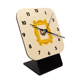 Friends frame, Επιτραπέζιο ρολόι σε φυσικό ξύλο (10cm)