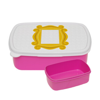 Friends frame, ΡΟΖ παιδικό δοχείο φαγητού (lunchbox) πλαστικό (BPA-FREE) Lunch Βox M18 x Π13 x Υ6cm