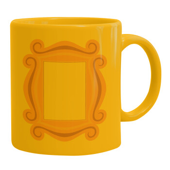 Friends frame, Ceramic coffee mug yellow, 330ml