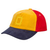 Children's Baseball Cap, 100% Cotton Drill, Yellow/Blue/Red (COTTON, CHILDREN'S, ONE SIZE)