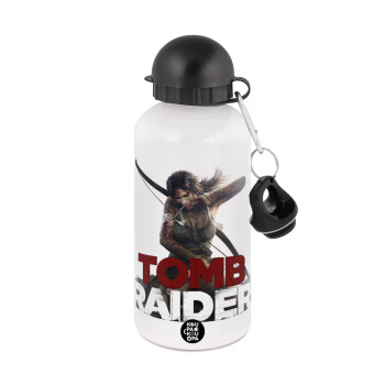 Tomb raider, Metal water bottle, White, aluminum 500ml