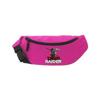 Tomb raider, Unisex τσαντάκι μέσης (μπανάνα) χρώματος ΡΟΖ με 2 τσέπες