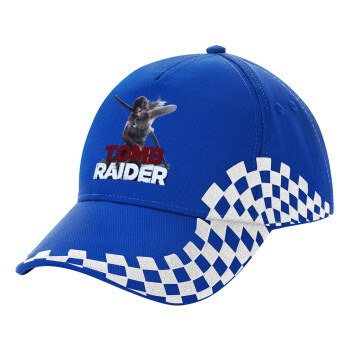 Tomb raider, Adult Ultimate BLUE RACING Cap, (100% COTTON DRILL, ADULT, UNISEX, ONE SIZE)