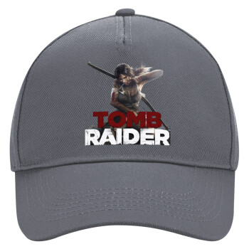 Tomb raider, Ultimate Adult Hat Grey, (100% COTTON DRILL, ADULT, UNISEX, ONE SIZE)