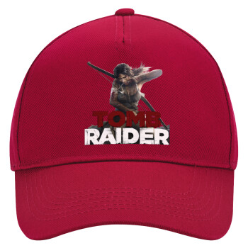 Tomb raider, Adult Ultimate Hat RED, (100% COTTON DRILL, ADULT, UNISEX, ONE SIZE)