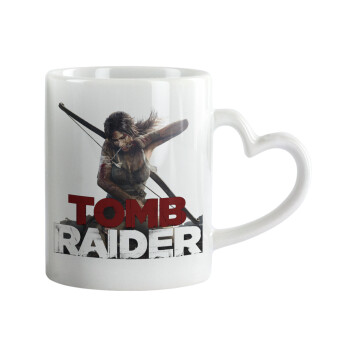 Tomb raider, Mug heart handle, ceramic, 330ml