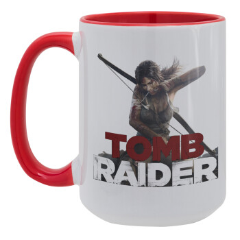 Tomb raider, Κούπα Mega 15oz, κεραμική Κόκκινη, 450ml