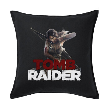 Tomb raider, Sofa cushion black 50x50cm includes filling