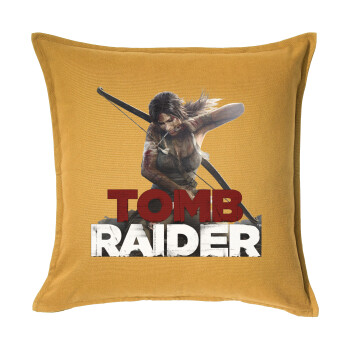 Tomb raider, Sofa cushion YELLOW 50x50cm includes filling