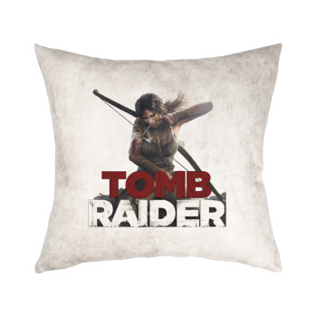 Tomb raider, Μαξιλάρι καναπέ Δερματίνη Γκρι 40x40cm με γέμισμα