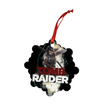 Tomb raider, Στολίδι Χριστουγεννιάτικο στολίδι snowflake ξύλινο 7.5cm