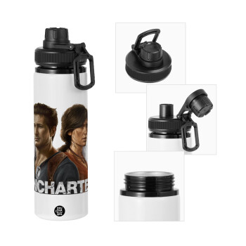 Uncharted, Metal water bottle with safety cap, aluminum 850ml