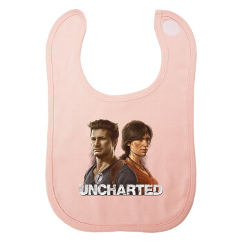 Uncharted, Σαλιάρα με Σκρατς ΡΟΖ 100% Organic Cotton (0-18 months)