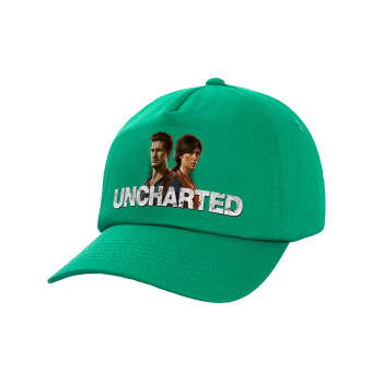 Uncharted, Adult Baseball Cap, 100% Cotton, Green (COTTON, ADULT, UNISEX, ONE SIZE)