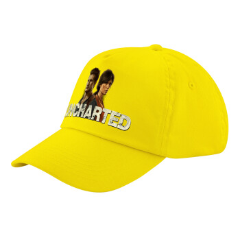 Uncharted, Child's Baseball Cap, 100% Cotton Twill, Yellow (COTTON, CHILD, UNISEX, ONE SIZE)